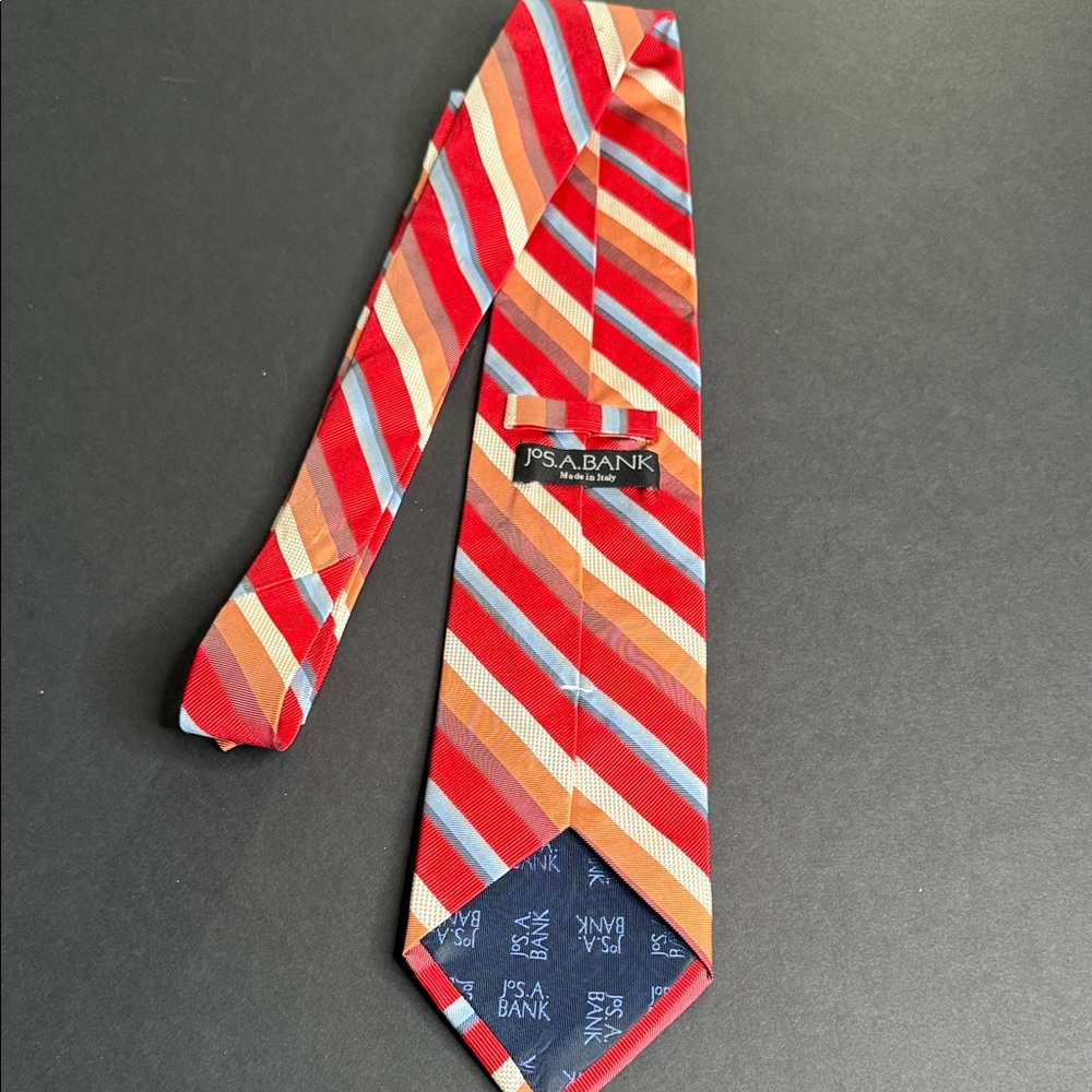 Jos. A. Bank Vibrant Red and Orange Striped Tie